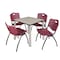 Kee Kee Square Table & Chair Set, Wood, Metal, Plastic Top, Maple TB3030PLBPCM47BY - alternate 1